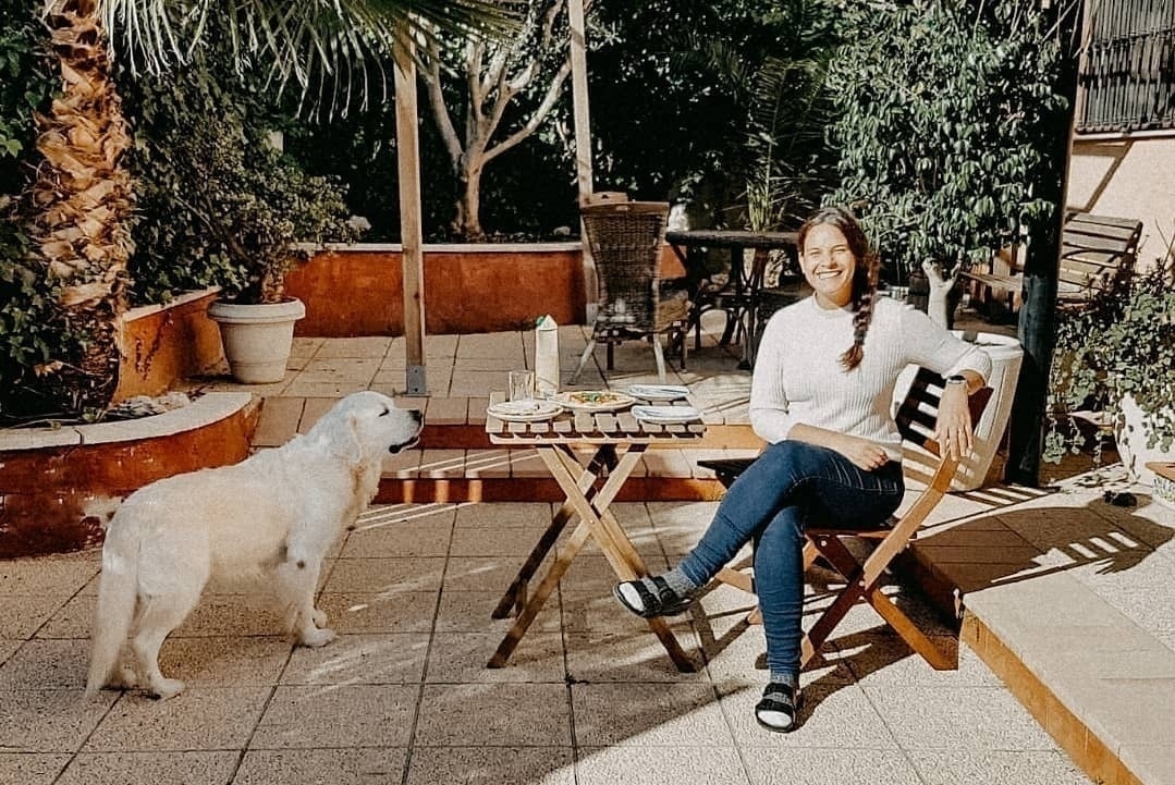 Astro and I enjoying the sun