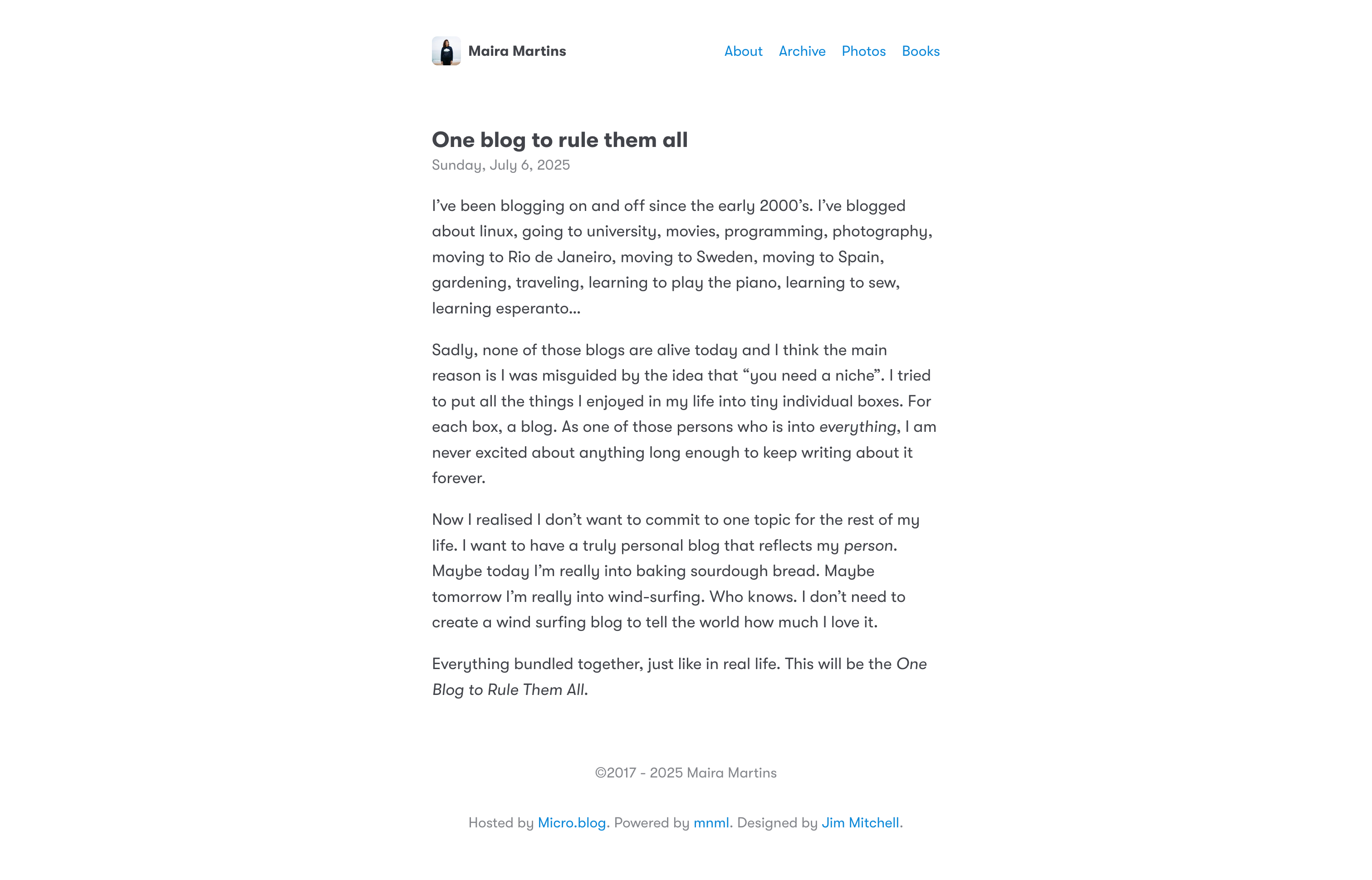 Started a site on micro.blog