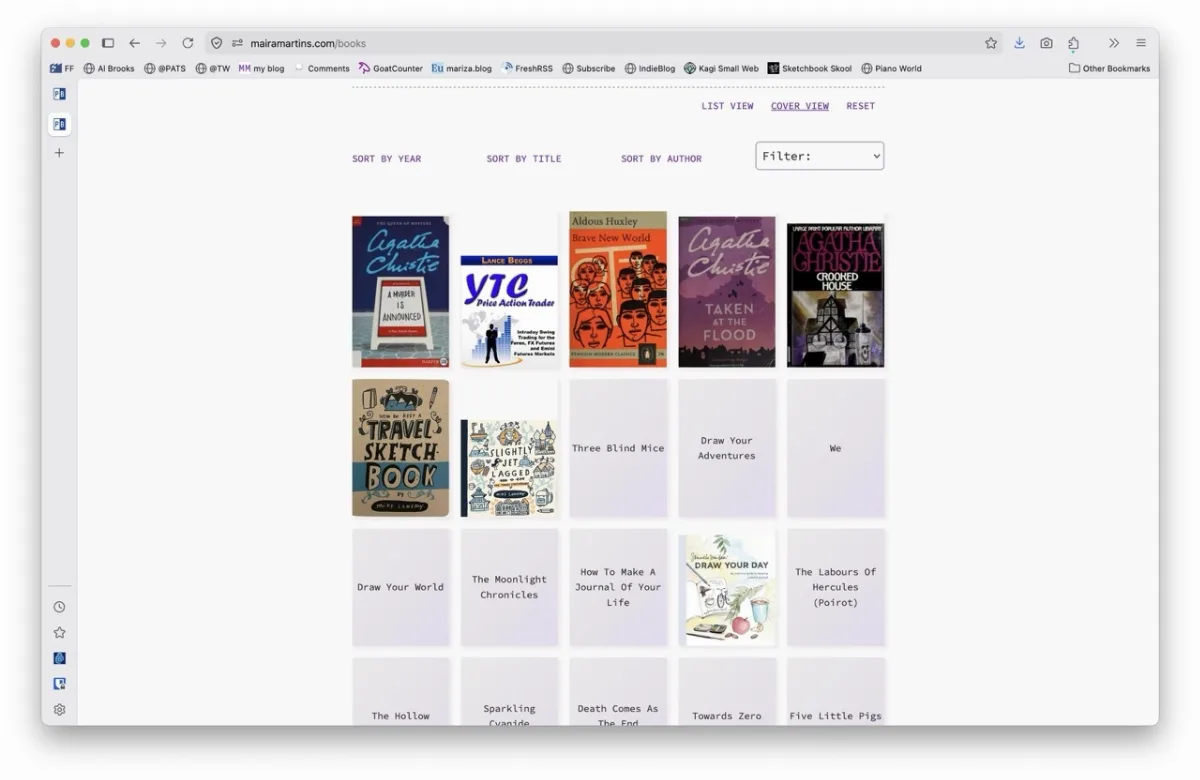 I made a new Books page for my blog
